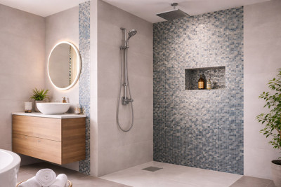 Kreative Mosaikverlegung und Akzente